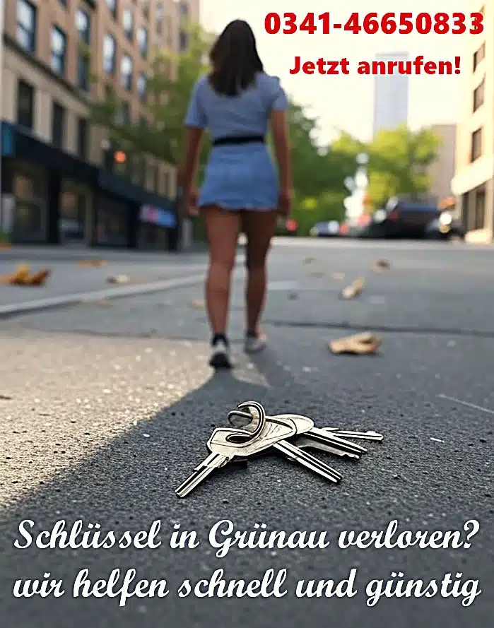 Ein verlorener Schlüsselbund liegt auf dem Gehweg in Leipzig-Grünau.